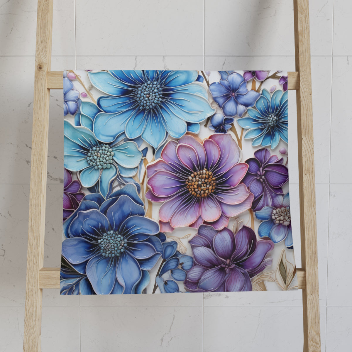 Topeka Flower Collection - Hand Towel (16″ × 28″) (40.64cm × 71.12cm)