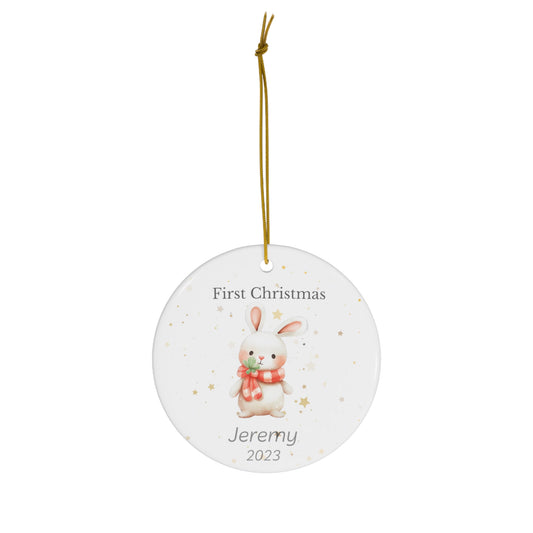 Baby's First Christmas - Tree Ornament - Rabbit (D) - Ceramic Ornament