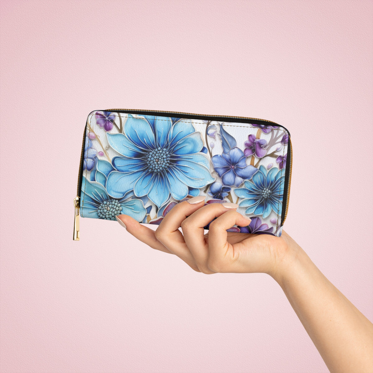 Topeka Flower Collection - Zipper Wallet (7.87" x 4.33") (20cm x 11cm)