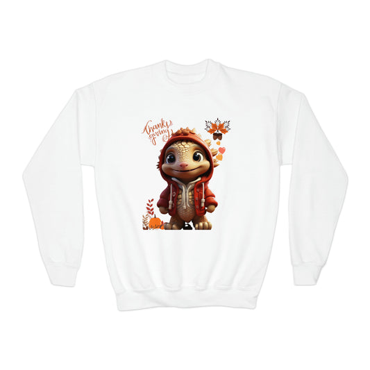 Adorable Dino Collection #4 - Youth - Thanksgiving Theme - Crewneck Sweatshirt