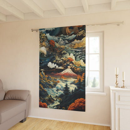 Majestic Mountain Design Collection - Window Curtain (1 Piece) - Earth Tones