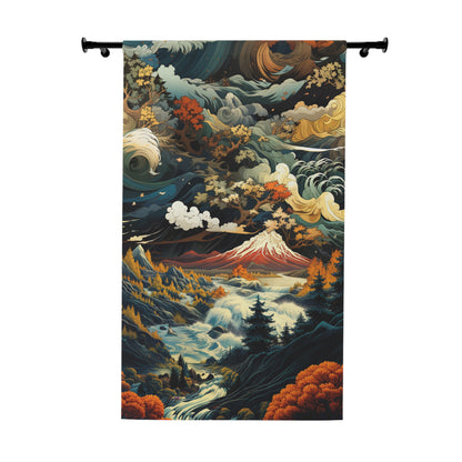 Majestic Mountain Design Collection - Window Curtain (1 Piece) - Earth Tones