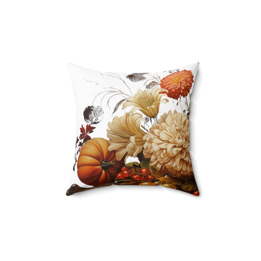 Welcome Autumn Collection # 2- Spun Polyester Square Pillow - 14x14'' ( 35x35 cm)