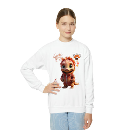 Adorable Dino Collection #2 - Youth - Thanksgiving Theme - Crewneck Sweatshirt