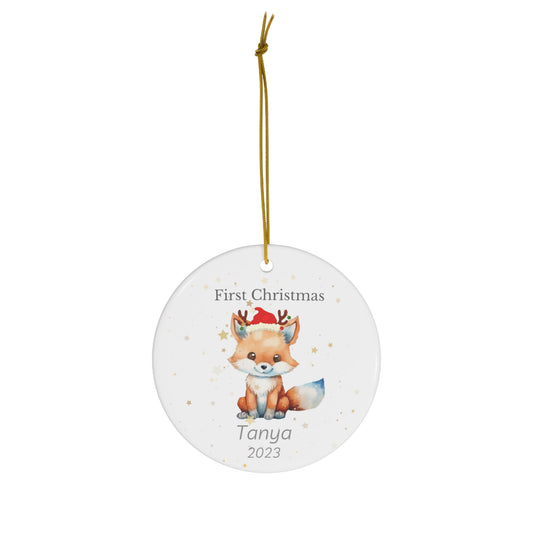 Baby's First Christmas - Tree Ornament - Fox (B) - Ceramic Ornament