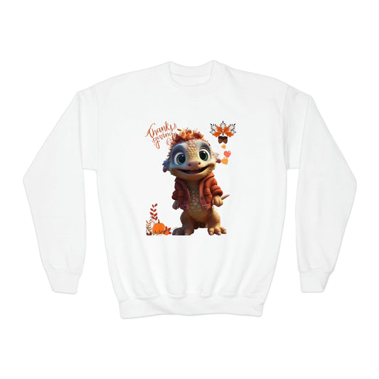 Adorable Dino Collection #3 - Youth - Thanksgiving Theme - Crewneck Sweatshirt